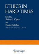 Copertina  Ethics in hard times
