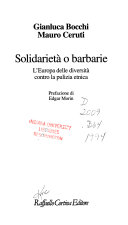 Copertina  Solidarieta o barbarie : L'Europa delle diversita contro la pulizia etnica